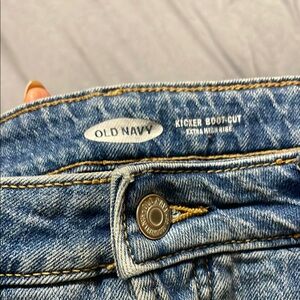 Old Navy Blue Denim Jeans- high rise bootcut. Size 6.